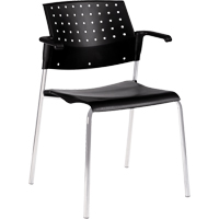 Chaises empilables, Plastique, Hauteur 33", Capacit&eacute; 300 lb, Noir Brunswick Fyr & Safety