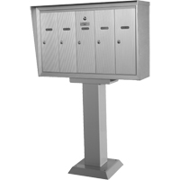 Single Deck Mailboxes, Pedestal -Mounted, 16" x 5-1/2", 3 Doors, Aluminum OP394 | Brunswick Fyr & Safety