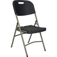 Folding Chair, Polyethylene, Black, 350 lbs. Weight Capacity OP448 | Brunswick Fyr & Safety
