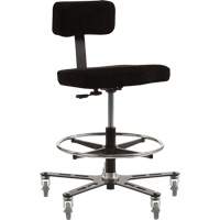 SF130™ Industrial Grade Ergonomic Chair, Sit/Stand, Adjustable, 18" - 23", Vinyl Seat, Black/Grey OP498 | Brunswick Fyr & Safety