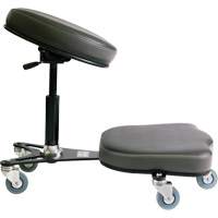 Synergo I™ I Industrial Grade Ergonomic Chair, Mobile, Adjustable, 18-1/2" - 22-1/2", Vinyl Seat, Black/Grey OP510 | Brunswick Fyr & Safety