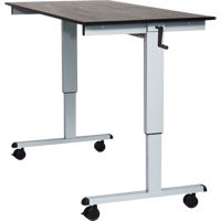 Adjustable Stand-Up Desk, Stand-Alone Desk, 48-1/2" H x 59" W x 29-1/2" D, Black OP531 | Brunswick Fyr & Safety
