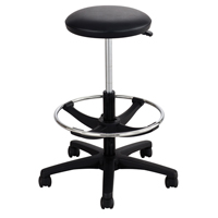 Tabouret &agrave; hauteur ajustable, &agrave; dessin, Ajustable, 22" - 32", Vinyle Si&egrave;ge, Noir Brunswick Fyr & Safety