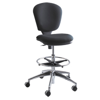 Metro™ Extended-High Chair, Fabric, Black, 250 lbs. Capacity OP692 | Brunswick Fyr & Safety