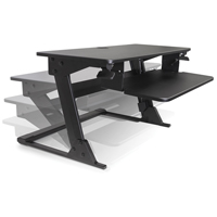 Goya™ Sit-Stand Workstation, Desktop Unit, 21" H x 35-2/5" W x 24" D, Black OP807 | Brunswick Fyr & Safety