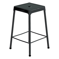 Counter Stool, Stationary, Fixed, 25", Steel Seat, Black OP872 | Brunswick Fyr & Safety