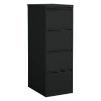 Vertical Filing Cabinet, Steel, 4 Drawers, 18-1/7" W x 25" D x 52" H, Black Brunswick Fyr & Safety
