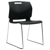 Chair, Plastic, 32-1/2" High, 300 lbs. Capacity, Black OP933 | Brunswick Fyr & Safety