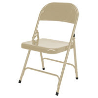 Folding Chair, Steel, Beige, 300 lbs. Weight Capacity Brunswick Fyr & Safety