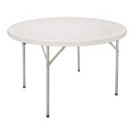 Table pliante, Ronde, 48" l x 48" la, Poly&eacute;thyl&egrave;ne, Blanc Brunswick Fyr & Safety