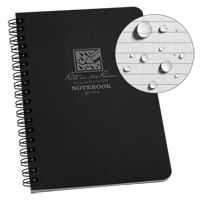 Side-Spiral Notebook, Soft Cover, Black, 64 Pages, 4-5/8" W x 7" L OQ412 | Brunswick Fyr & Safety