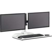 Soar™ Sit/Stand Electric Desk with Dual Monitor Arm, Desktop Unit, 37-1/4" H x 27-3/4" W x 22" D, White OQ926 | Brunswick Fyr & Safety