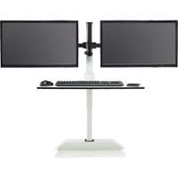 Soar™ Sit/Stand Electric Desk with Dual Monitor Arm, Desktop Unit, 37-1/4" H x 27-3/4" W x 22" D, White OQ926 | Brunswick Fyr & Safety