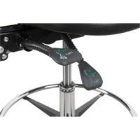 Heavy-Duty Ergonomic Stool, Stationary, Adjustable, 39” - 48”, Polyurethane Seat, Black Brunswick Fyr & Safety