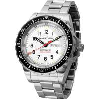 Tr&egrave;s grande montre automatique &eacute;dition arctique avec jour/date avec bracelet en acier inoxydable, Num&eacute;rique, &agrave; piles, 46 mm, Argent Brunswick Fyr & Safety