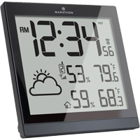 Self-Setting Weather Station and Clock, Digital, Battery Operated, Black OR504 | Brunswick Fyr & Safety