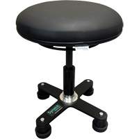 Omnistool Ergonomic Stool, Mobile, Adjustable, Vinyl Seat, Black Brunswick Fyr & Safety