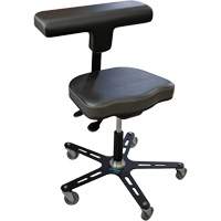 VEGA-T Ergonomic Industrial Chair, Mobile, Adjustable, Vinyl Seat, Black Brunswick Fyr & Safety