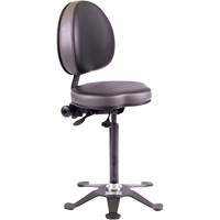 TA190 Ergonomic Industrial Stool, Stationary, Adjustable, Vinyl Seat, Black Brunswick Fyr & Safety