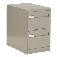 Vertical Filing Cabinet with Recessed Drawer Handles, 2 Drawers, 18.15" W x 26.56" D x 29" H, Beige OTE613 | Brunswick Fyr & Safety