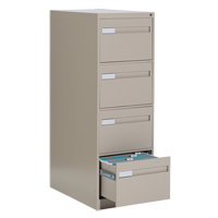 Vertical Filing Cabinet with Recessed Drawer Handles, 4 Drawers, 18.15" W x 26.56" D x 52" H, Beige OTE626 | Brunswick Fyr & Safety
