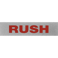 "Rush" Special Handling Labels, 5" L x 2" W, Black on Red PB418 | Brunswick Fyr & Safety