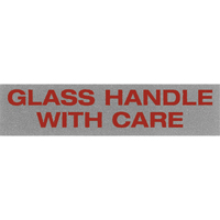 "Glass Handle with Care" Special Handling Labels, 5" L x 2" W, Black on Red PB420 | Brunswick Fyr & Safety