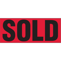 "Sold" Special Handling Labels, 5" L x 2" W, Black on Red PB423 | Brunswick Fyr & Safety