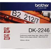 Étiquettes sur ruban de papier continue, 103 mm x 100'/30,4 m, Noir sur blanc PG293 | Brunswick Fyr & Safety