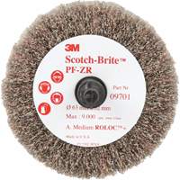 Scotch-Brite Roloc Cut and Polish Flap Brush, PF-ZR, Aluminum Oxide, Medium Grit, 2-1/2" x 1-1/4" Brunswick Fyr & Safety