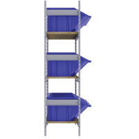 Wide Span Shelving with Jumbo Plastic Bins, Steel, Boltless, 800 lbs. Capacity, 66" W x 60" H x 18" D Brunswick Fyr & Safety