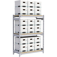 Wide Span Record Storage Shelving, Steel, 3 Shelves, 42" W x 18" D x 60" H RN010 | Brunswick Fyr & Safety