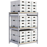Wide Span Record Storage Shelving, Steel, 3 Shelves, 42" W x 32" D x 60" H RN011 | Brunswick Fyr & Safety