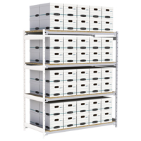 Wide Span Record Storage Shelving, Steel, 4 Shelves, 72" W x 32" D x 84" H, Add-On Kit RN147 | Brunswick Fyr & Safety