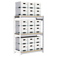 Wide Span Record Storage Shelving, Steel, 3 Shelves, 42" W x 18" D x 60" H, Add-On Kit RN148 | Brunswick Fyr & Safety