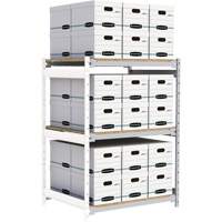 Wide Span Record Storage Shelving, Steel, 3 Shelves, 42" W x 32" D x 60" H, Add-On Kit RN149 | Brunswick Fyr & Safety