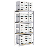 Wide Span Record Storage Shelving, Steel, 4 Shelves, 42" W x 18" D x 84" H, Add-On Kit RN150 | Brunswick Fyr & Safety