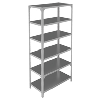 Shelving Unit, Galvanized Steel, Slotted Angle, 400 lbs. Capacity, 36" W x 72" H x 12" D Brunswick Fyr & Safety