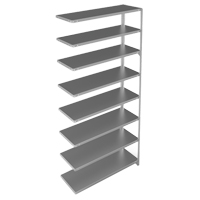 Shelving Unit, Galvanized Steel, Slotted Angle, 300 lbs. Capacity, 48" W x 96" H x 15" D Brunswick Fyr & Safety