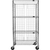 Enclosed Wire Shelf Cart, Chrome Plated, 36" x 69" x 18", 800 lbs. Capacity RN559 | Brunswick Fyr & Safety