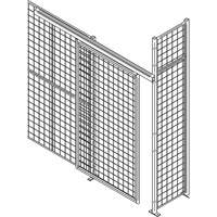 Heavy-Duty Wire Mesh Partition Sliding Door, 4' W x 8' H RN622 | Brunswick Fyr & Safety