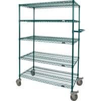 Wire Shelf Push Cart, Epoxy Finish, 36" x 69" x 24", 600 lbs. Capacity RN798 | Brunswick Fyr & Safety