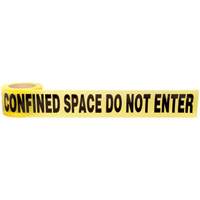 Barricade Tape, English, 3" W x 1000' L, 3 mils, Black on Yellow Brunswick Fyr & Safety