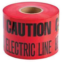 Ruban d'avertissement de danger souterrain Buried Electric Line Identoline, 6" la x 1000' lo, Noir/rouge Brunswick Fyr & Safety