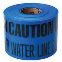 Ruban d'avertissement de danger souterrain Buried Water Line Identoline, 6" la x 1000' lo, Noir sur bleu Brunswick Fyr & Safety