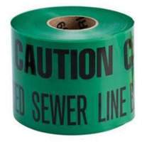 Ruban d'avertissement de danger souterrain Buried Sewer Line Identoline, 6" la x 1000' lo, Noir sur vert Brunswick Fyr & Safety