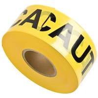 Barricade Tape, English, 3" W x 1000' L, 3 mils, Black on Yellow Brunswick Fyr & Safety