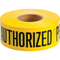 Barricade Tape, English, 3" W x 1000' L, 2 mils, Black on Yellow Brunswick Fyr & Safety