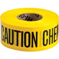 Barricade Tape, English, 3" W x 200' L, 3 mils, Black on Yellow Brunswick Fyr & Safety