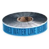 Ruban d'avertissement de danger souterrain Water Line Identoline, 2" la x 1000' lo, Noir sur bleu Brunswick Fyr & Safety